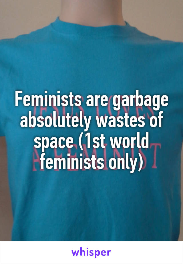 Feminists are garbage absolutely wastes of space (1st world feminists only)