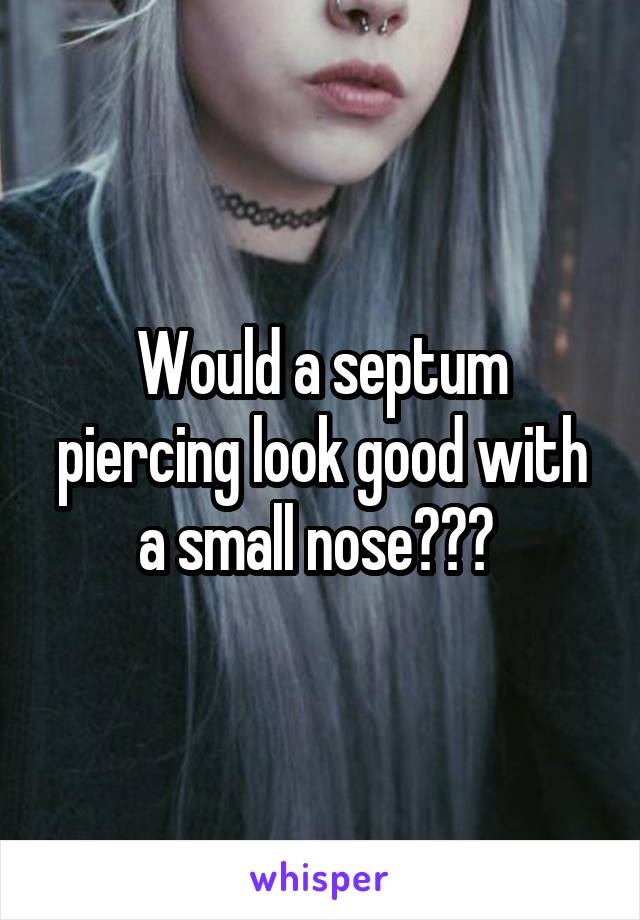 Would a septum piercing look good with a small nose??? 