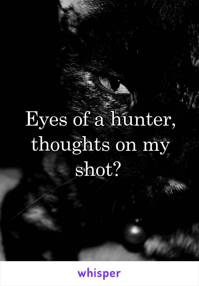 Eyes of a hunter, thoughts on my shot? 