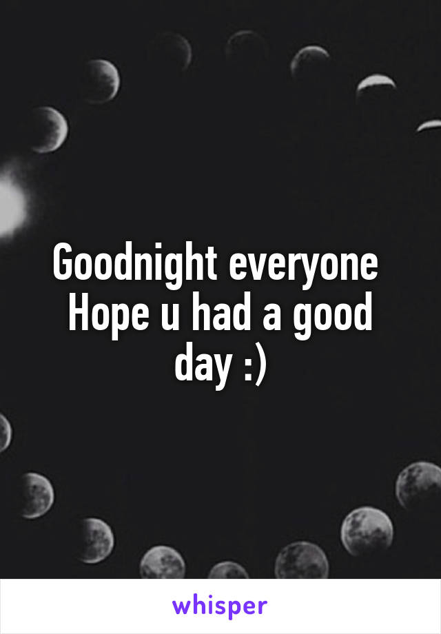 Goodnight everyone 
Hope u had a good day :)