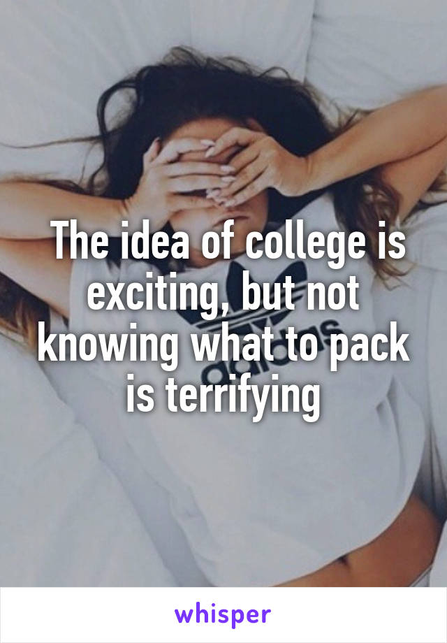 The idea of college is exciting, but not knowing what to pack is terrifying
