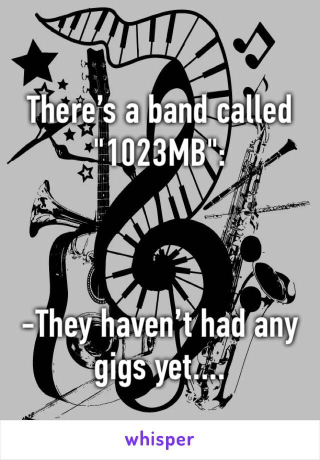 There’s a band called "1023MB":



-They haven’t had any gigs yet....