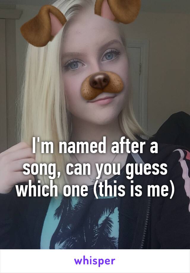 


I'm named after a song, can you guess which one (this is me)