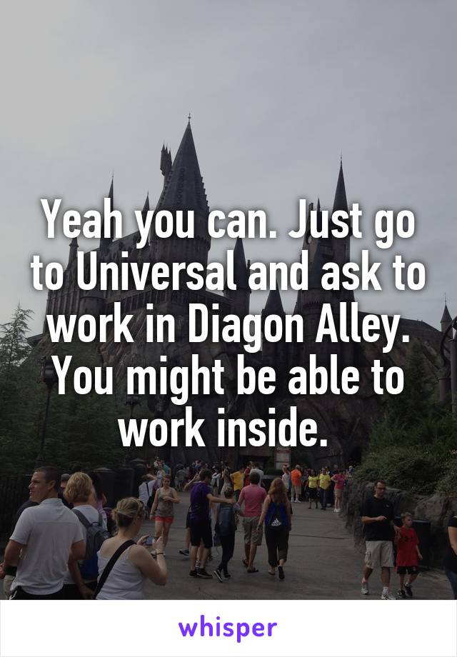 Yeah you can. Just go to Universal and ask to work in Diagon Alley. You might be able to work inside. 