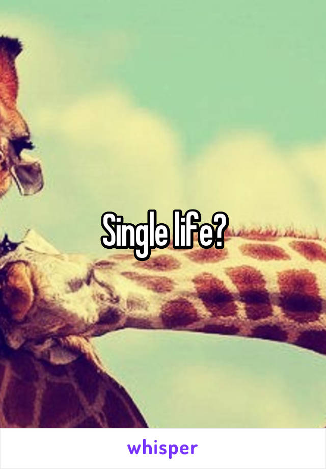 Single life?