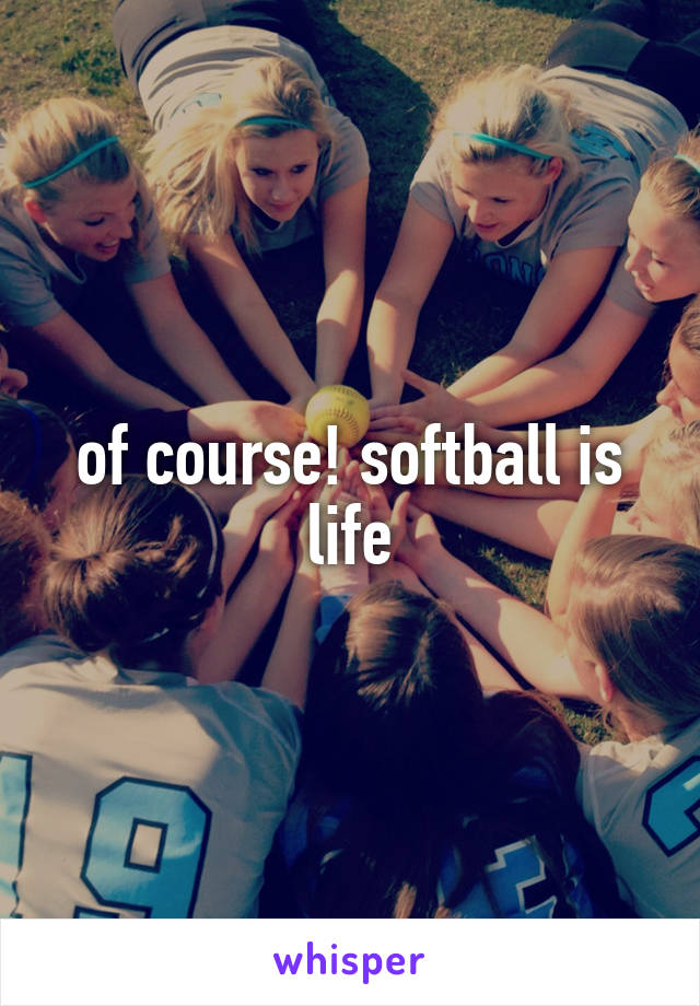 of course! softball is life