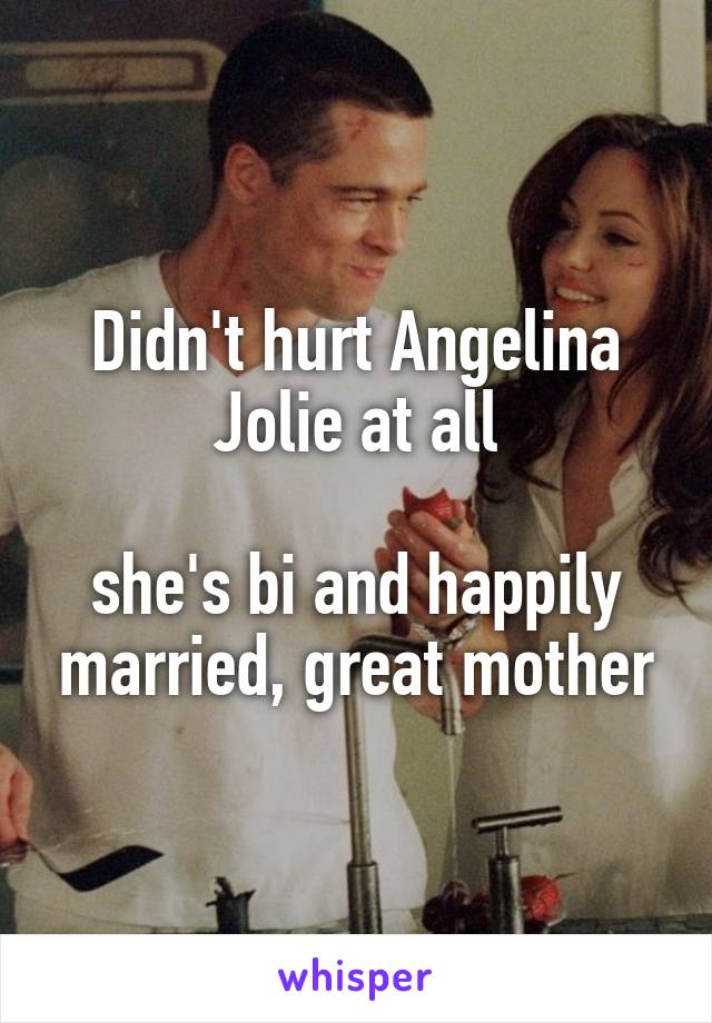 Didn't hurt Angelina Jolie at all

she's bi and happily married, great mother