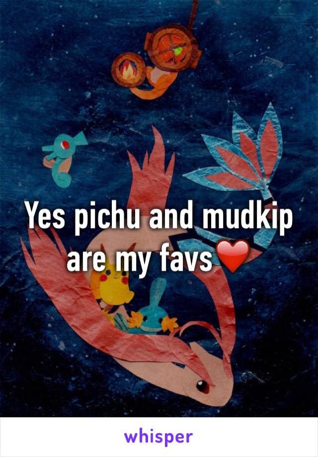Yes pichu and mudkip are my favs❤️