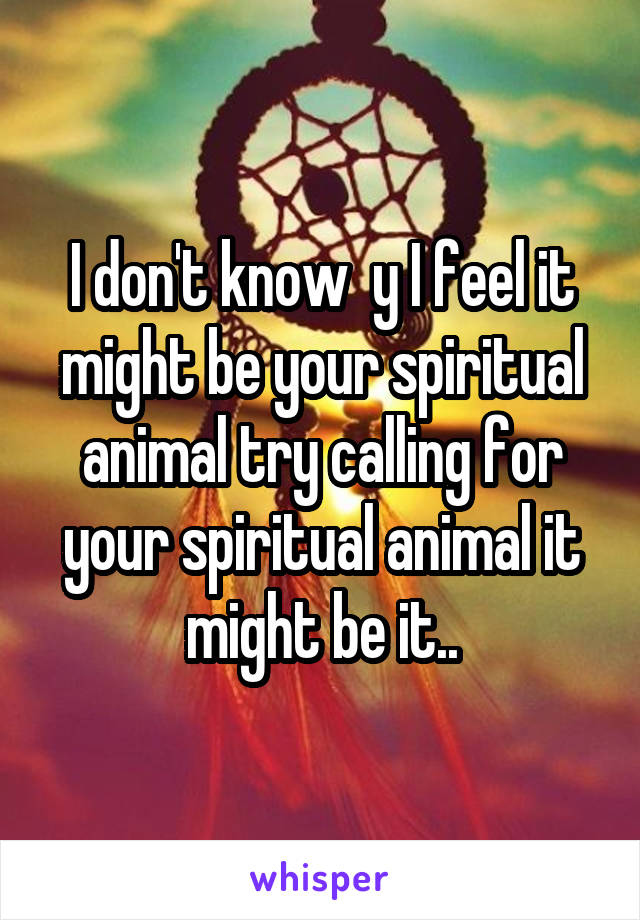 I don't know  y I feel it might be your spiritual animal try calling for your spiritual animal it might be it..