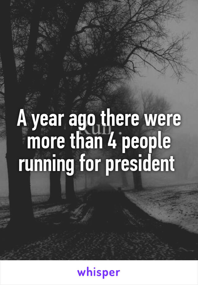 A year ago there were more than 4 people running for president 