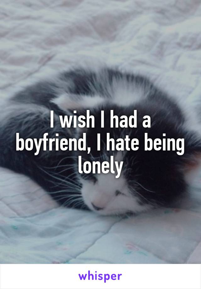 I wish I had a boyfriend, I hate being lonely