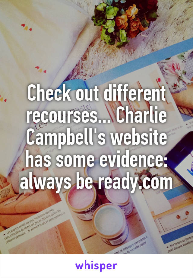 Check out different recourses... Charlie Campbell's website has some evidence: always be ready.com