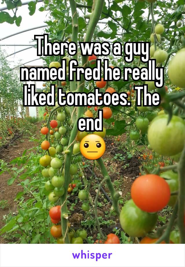 There was a guy named fred he really liked tomatoes. The end 
😐