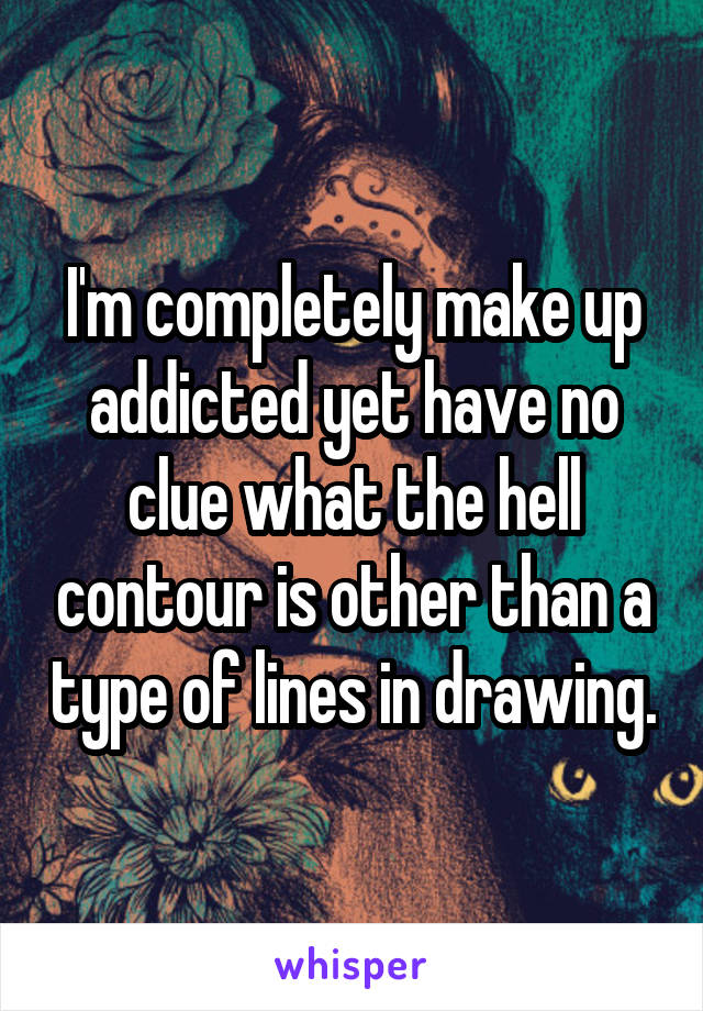 I'm completely make up addicted yet have no clue what the hell contour is other than a type of lines in drawing.