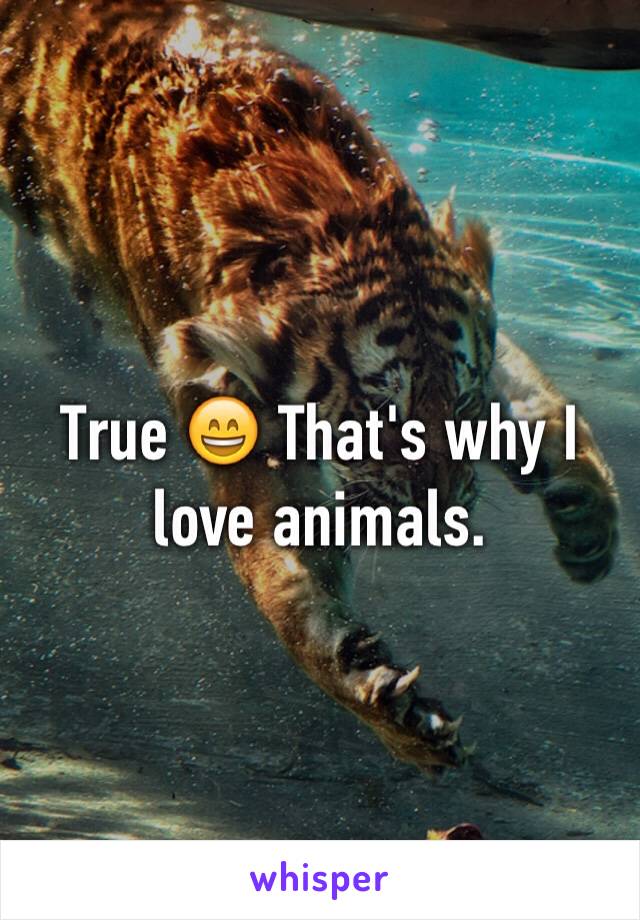 True 😄 That's why I love animals.