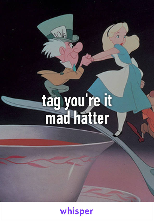 tag you're it
mad hatter