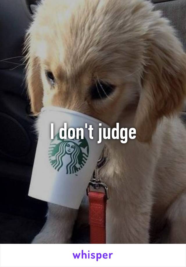 I don't judge