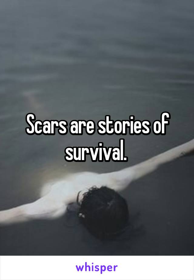 Scars are stories of survival. 