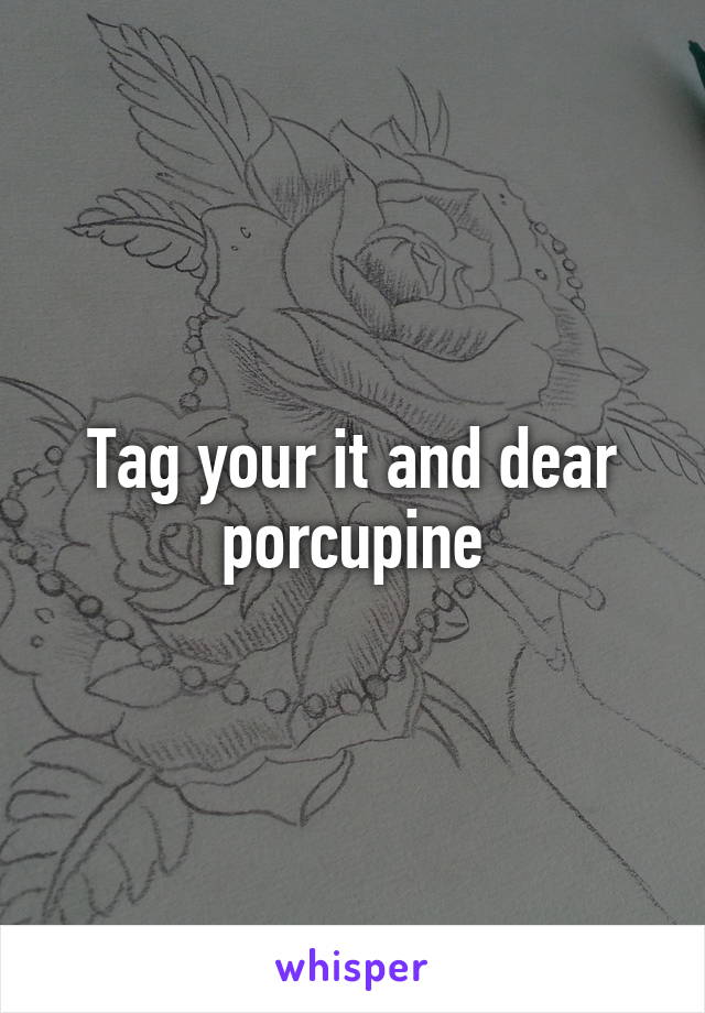Tag your it and dear porcupine