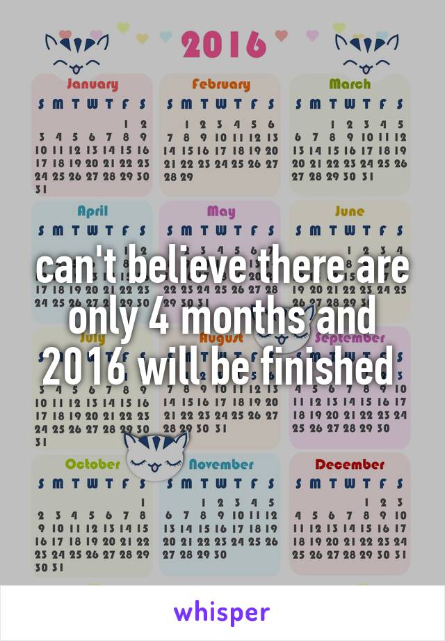 can't believe there are only 4 months and 2016 will be finished 