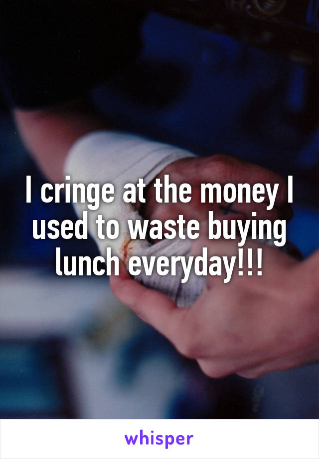 I cringe at the money I used to waste buying lunch everyday!!!