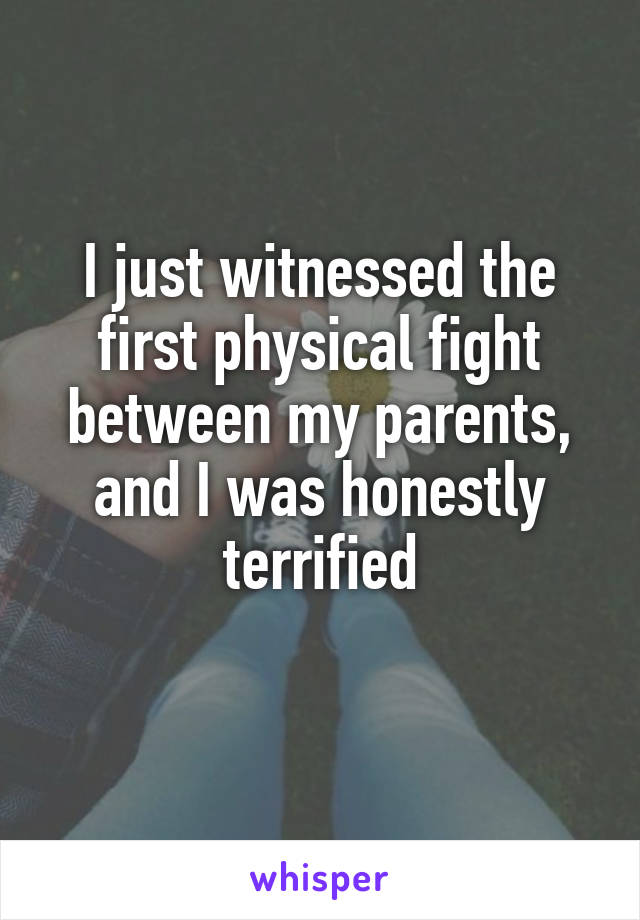 I just witnessed the first physical fight between my parents, and I was honestly terrified
