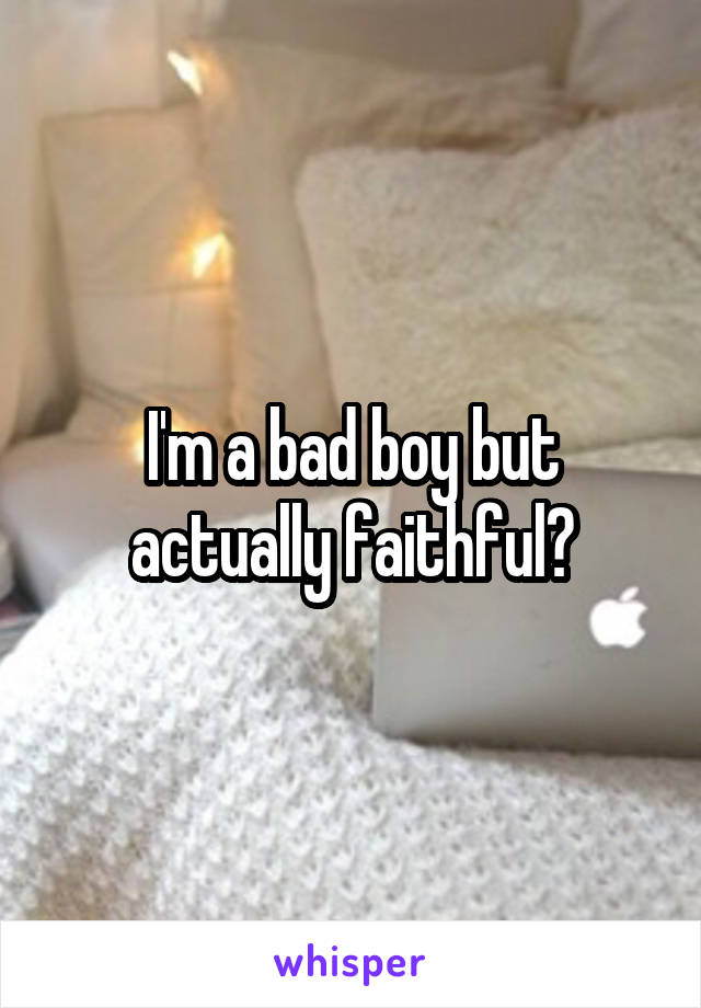 I'm a bad boy but actually faithful?