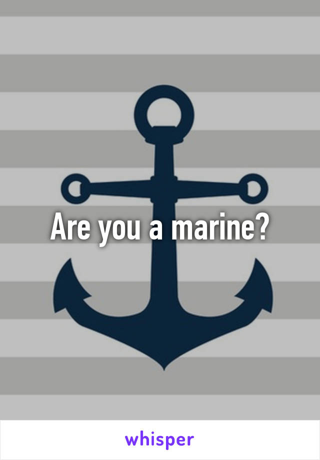 Are you a marine?