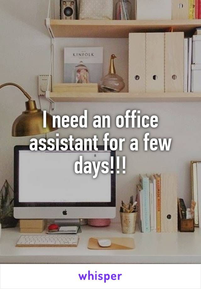 I need an office assistant for a few days!!!