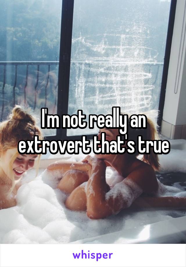 I'm not really an extrovert that's true