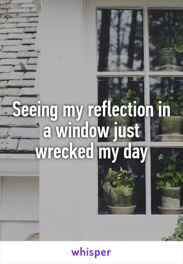 Seeing my reflection in a window just wrecked my day