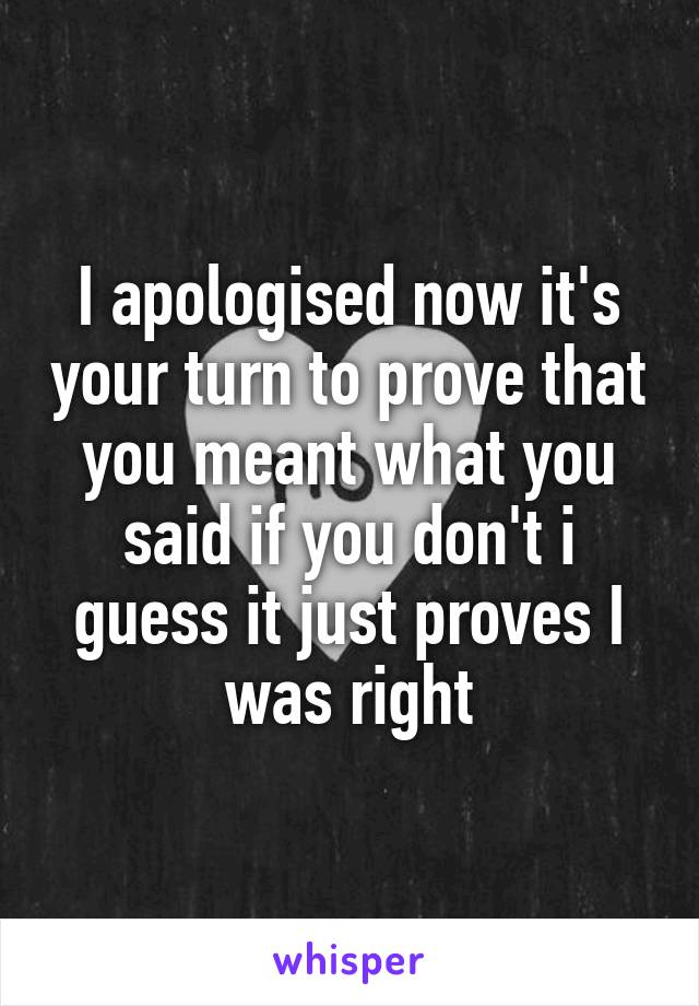 I apologised now it's your turn to prove that you meant what you said if you don't i guess it just proves I was right