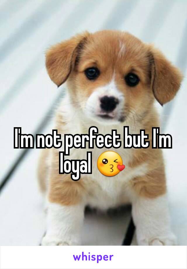 I'm not perfect but I'm loyal 😘