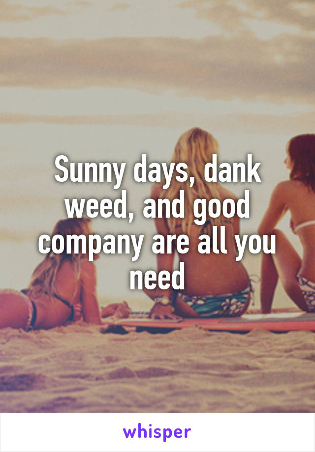 Sunny days, dank weed, and good company are all you need