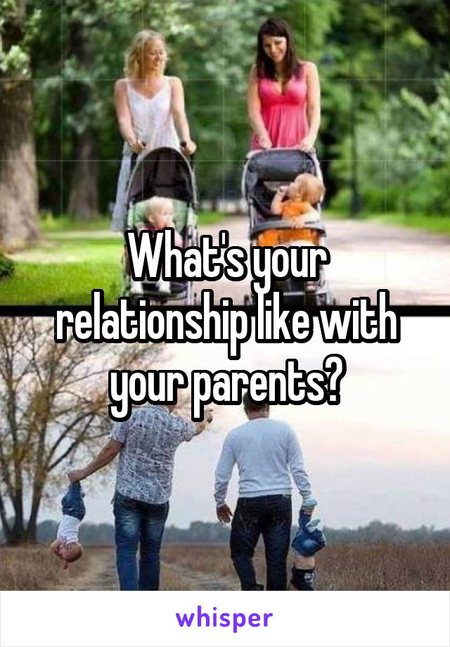 What's your relationship like with your parents?