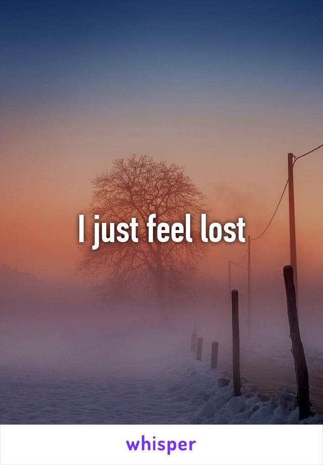 I just feel lost