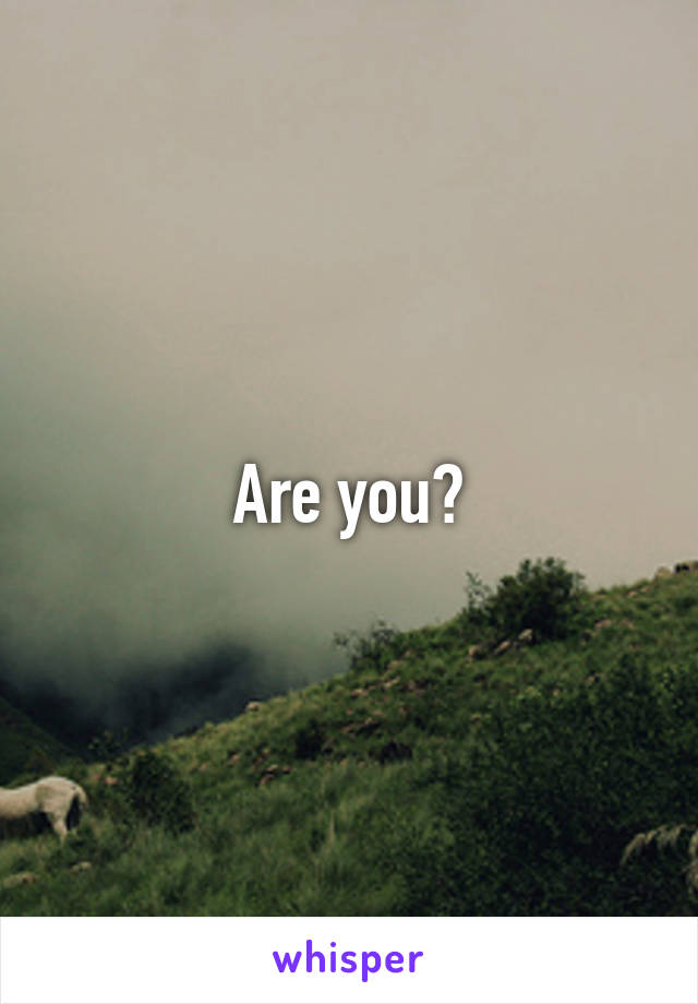 Are you?