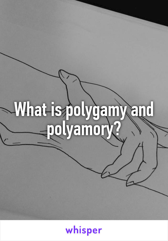 What is polygamy and polyamory?