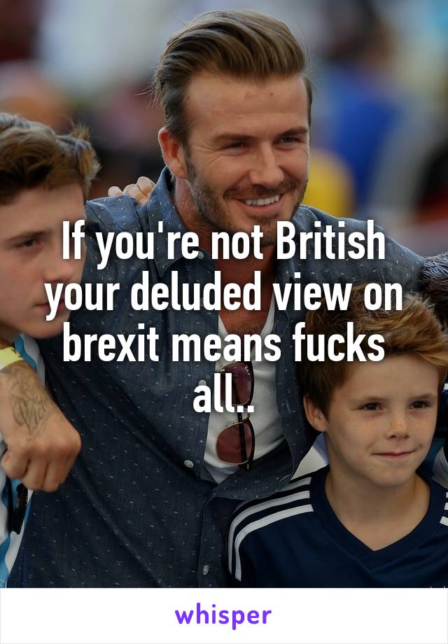 If you're not British your deluded view on brexit means fucks all..