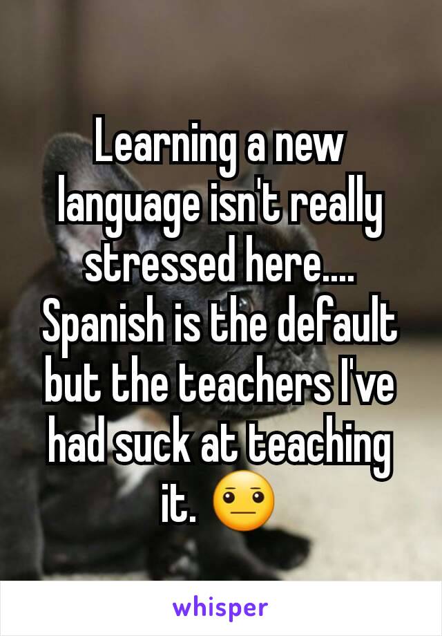 Learning a new language isn't really stressed here.... Spanish is the default but the teachers I've had suck at teaching it. 😐