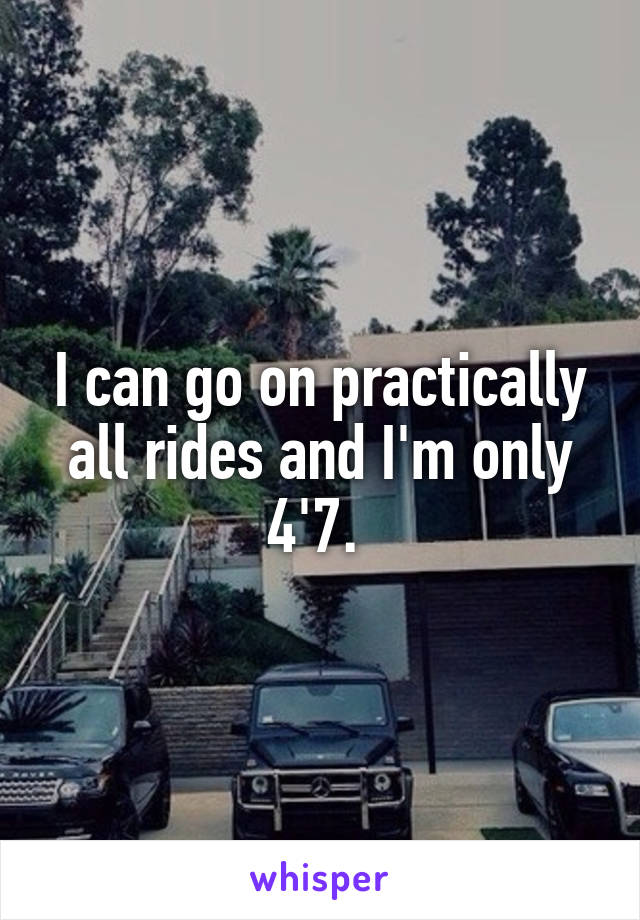 I can go on practically all rides and I'm only 4'7. 
