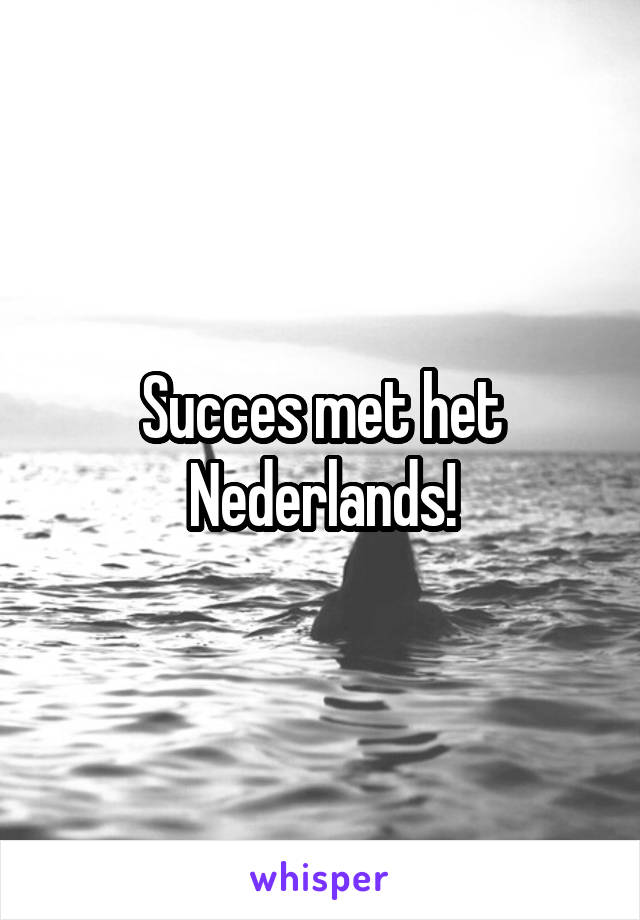 Succes met het Nederlands!