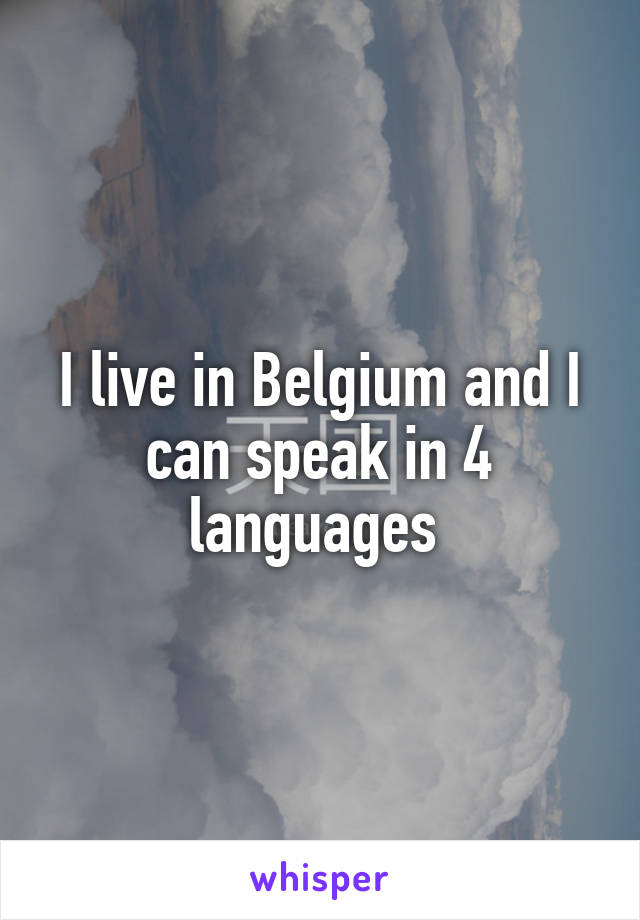 I live in Belgium and I can speak in 4 languages 