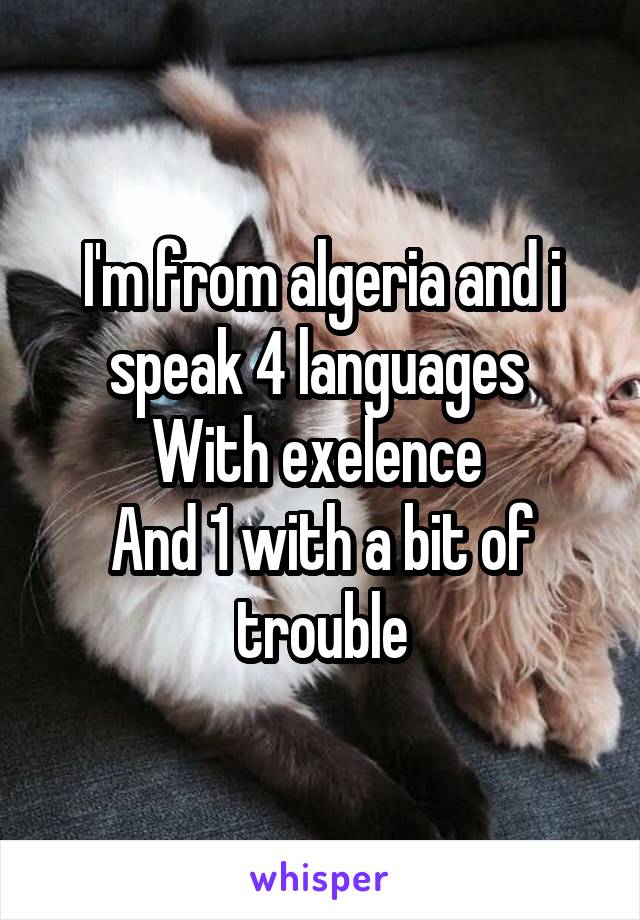 I'm from algeria and i speak 4 languages 
With exelence 
And 1 with a bit of trouble