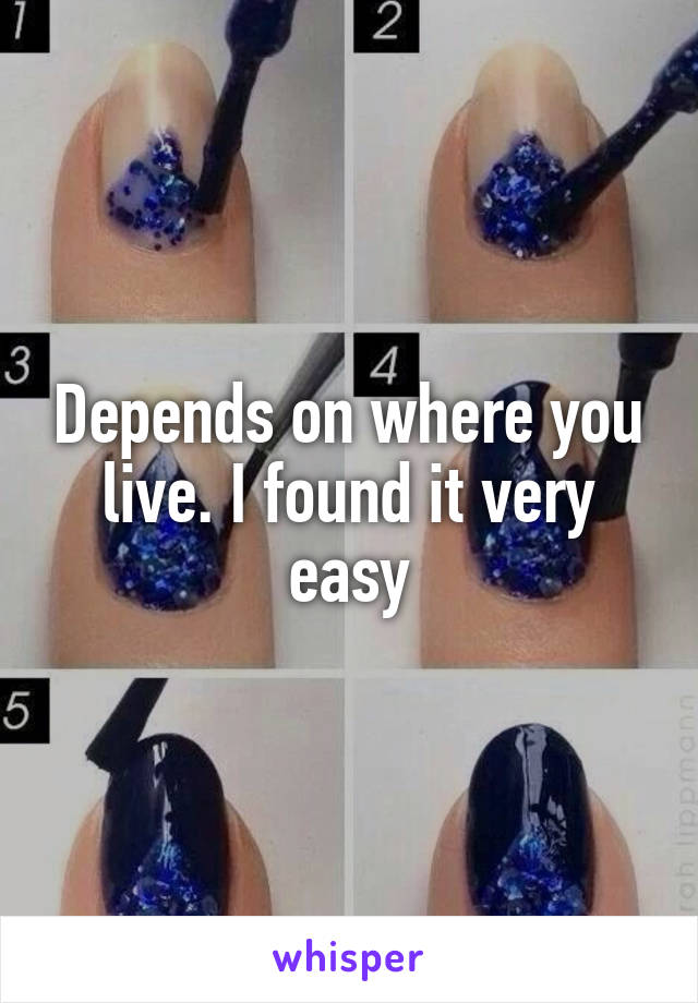 Depends on where you live. I found it very easy