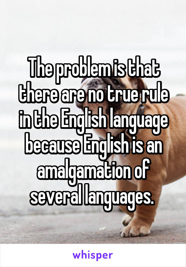 The problem is that there are no true rule in the English language because English is an amalgamation of several languages. 