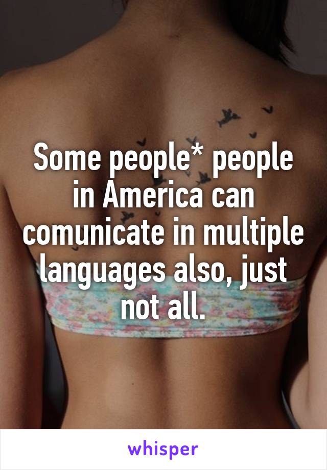 Some people* people in America can comunicate in multiple languages also, just not all.