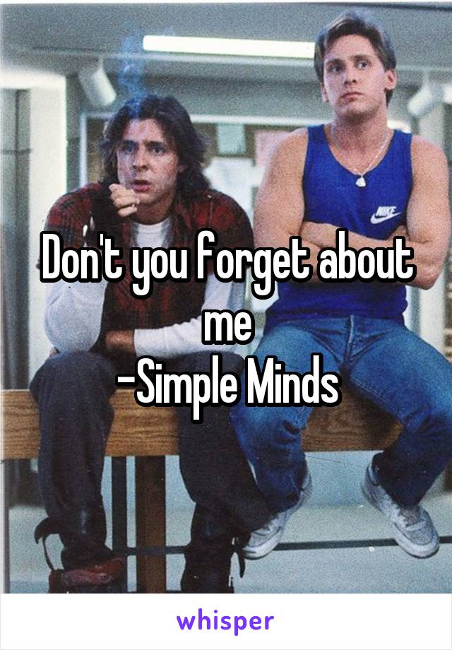 Don't you forget about me
-Simple Minds