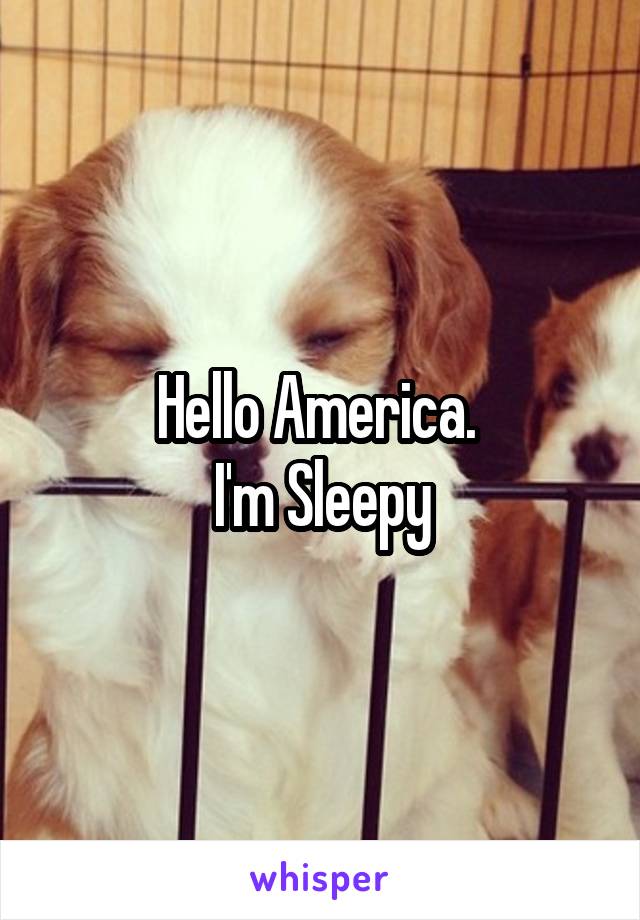 Hello America. 
I'm Sleepy