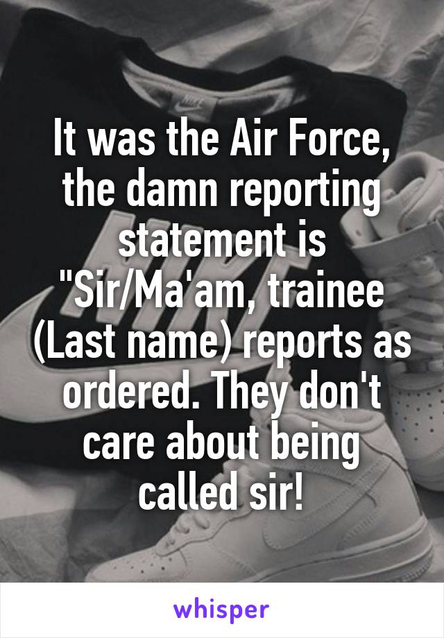 reporting statement air force